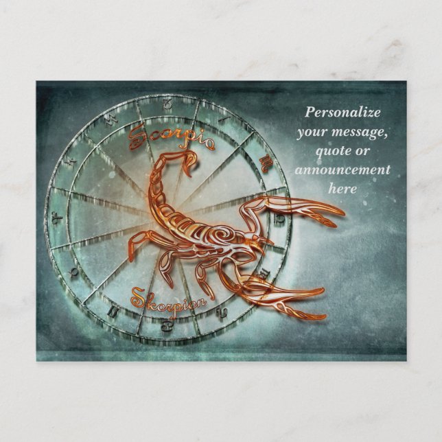 Carte Postale Astrologie Horoscope Scorpion Message Personnalisé (Devant)