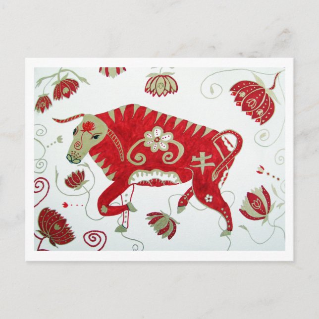 Carte postale Astrologie Ox chinoise (Devant)