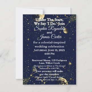 Carte Postale Astrologie & Thème de nuit étoilé | Mariage célest
