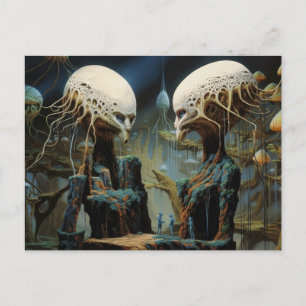 Carte Postale Astronauts Perdus Dans Un Paysage Alien Mondial De