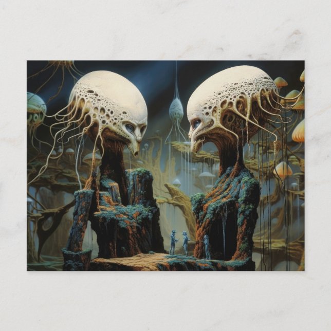 Carte Postale Astronauts Perdus Dans Un Paysage Alien Mondial De (Devant)