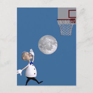 Carte Postale Astronome Jouer Au Basket