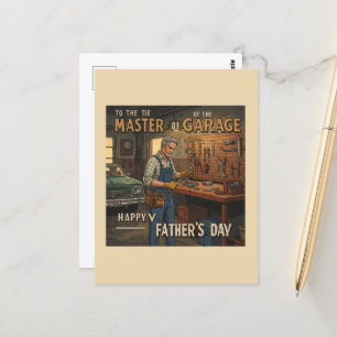 Carte Postale atelier de garage classique pour Fête des pères