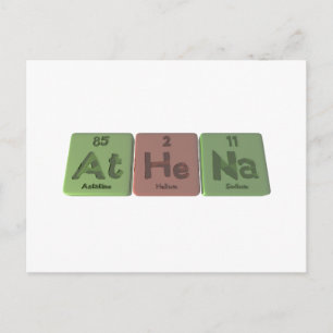 Carte Postale Athena comme Astatine Helium Sodium