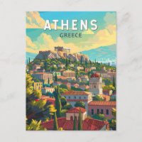 Athènes Art de voyage vintage Grèce