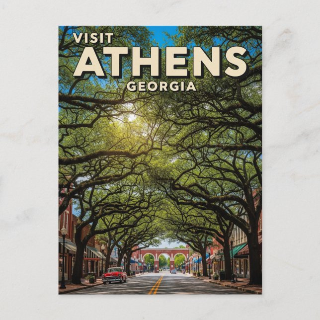 Carte Postale Athènes Géorgie Travel (Devant)