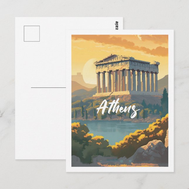 Carte Postale Athènes Grèce Lieu de voyage célèbre (Devant / Derrière)
