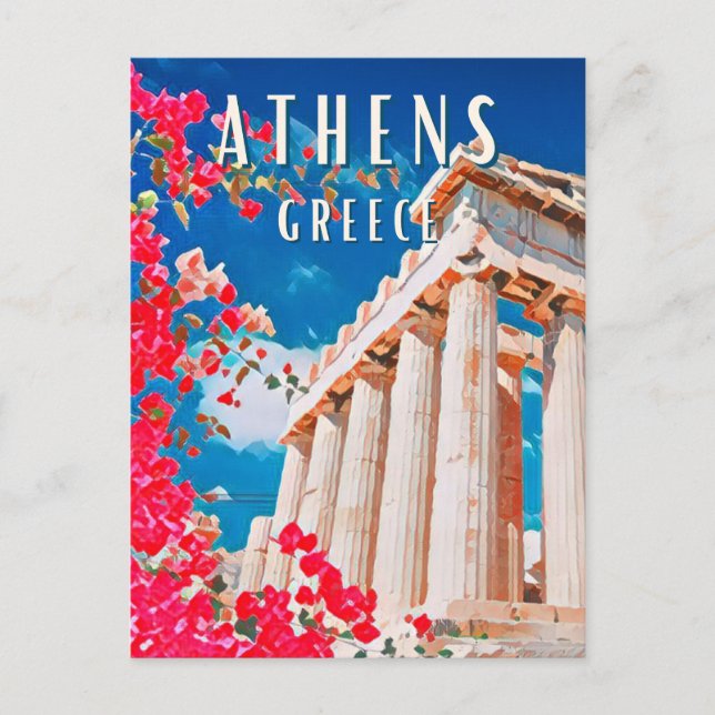 Carte Postale Athènes, ville de la mythologie grecque (Devant)