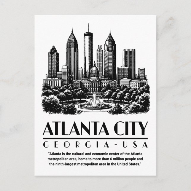 Carte Postale Atlanta City Georgia USA (Devant)