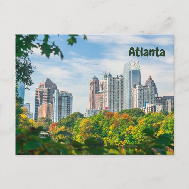 Carte Postale Atlanta, Georgia Downtown Tall Buildings et Park (Devant)