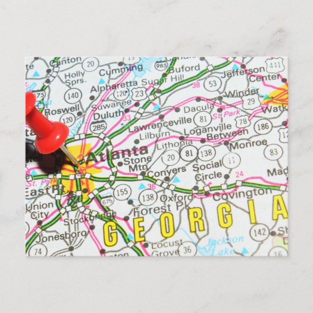 Carte Postale Atlanta, Géorgie (Devant)