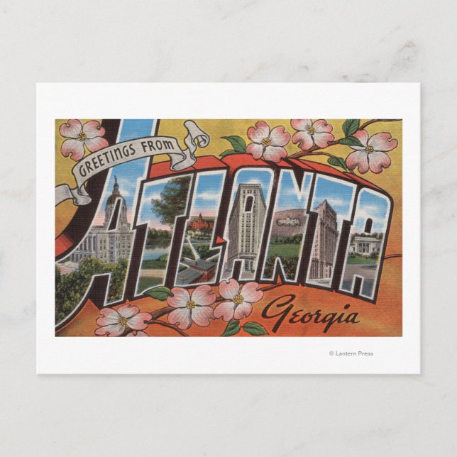 Carte Postale Atlanta, Géorgie - Scènes de grandes lettres 2 (Devant)