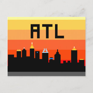 Carte Postale Atlanta Skyline ATL 8 bits