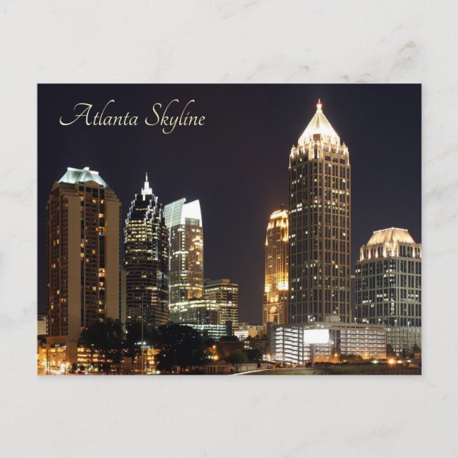 Carte Postale Atlanta Skyline la nuit (Devant)