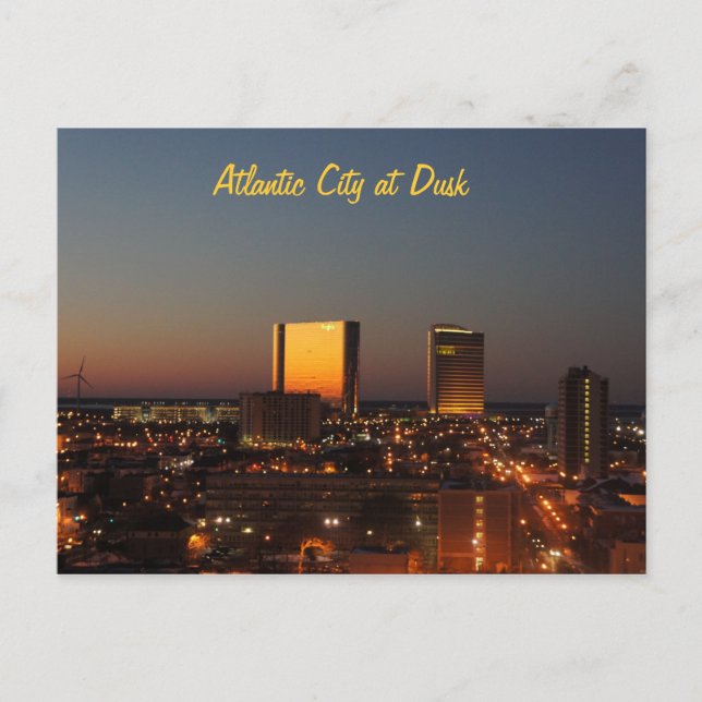 Carte Postale Atlantic City à Dusk (Devant)
