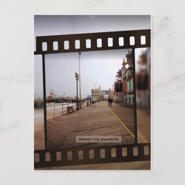Carte Postale Atlantic City Beach Boardwalk sur film (Devant)