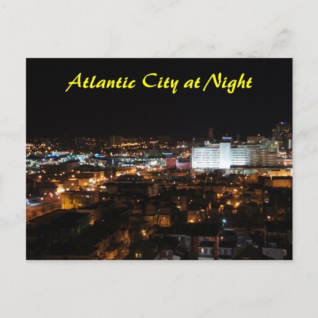 Carte Postale Atlantic City la nuit (Devant)