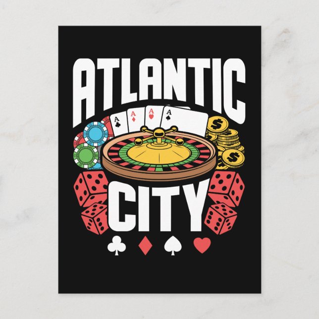 Carte Postale Atlantic City New Jersey Casino Gamme (Devant)