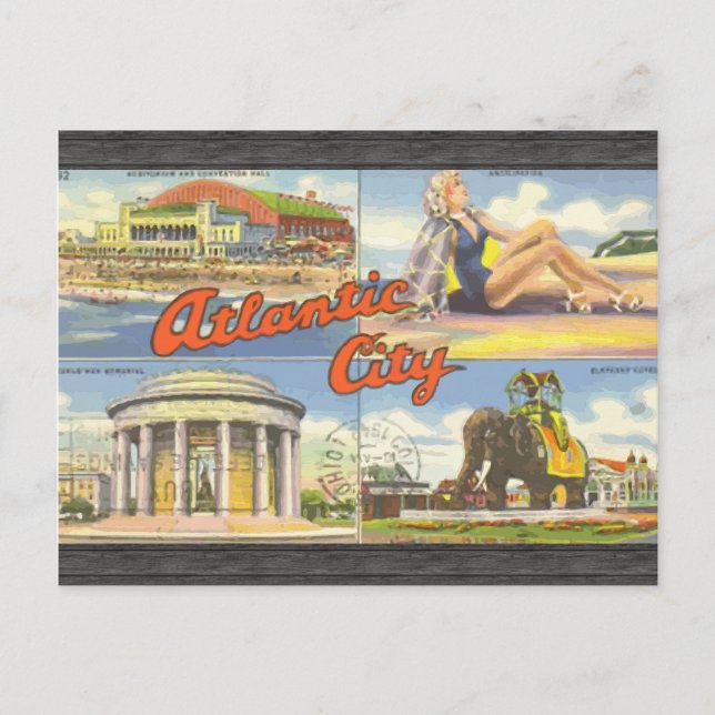 Carte Postale Atlantic City, Vintage (Devant)