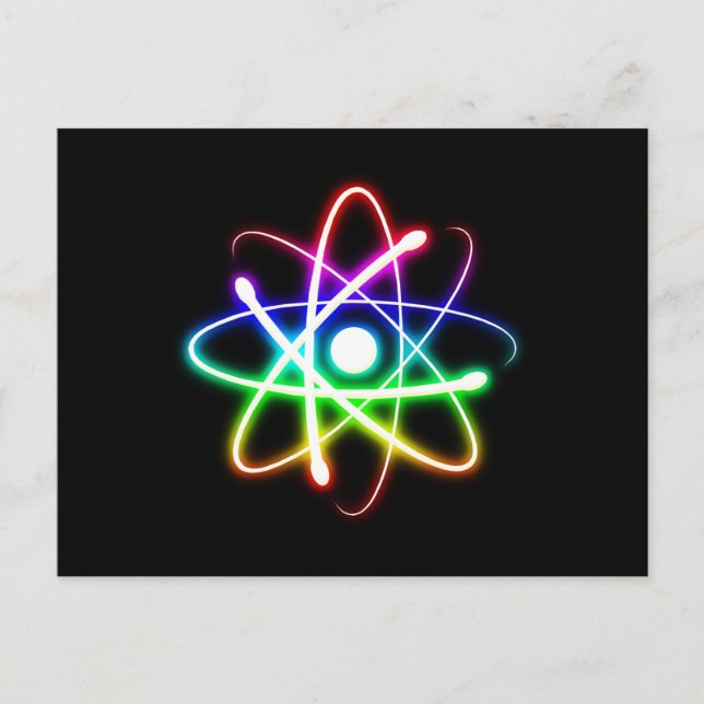 Carte Postale Atom brillant coloré (Devant)