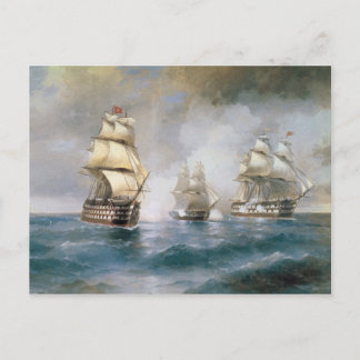 Carte Postale Attaque au mercure par deux navires turcs