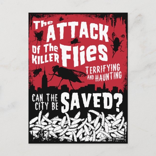 Carte Postale Attaque aux mouches ! (Devant)