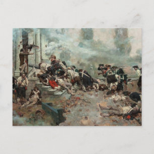 Carte Postale Attaque de la maison Chew (bataille de Germantown)