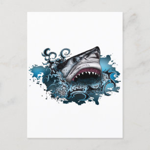Carte Postale Attaque de requins