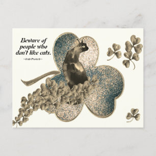 Carte Postale Attention aux gens qui n'aiment pas les chats