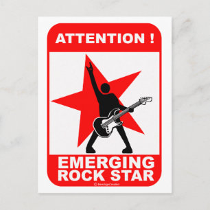 Carte Postale Attention ! nouvelle rock star !
