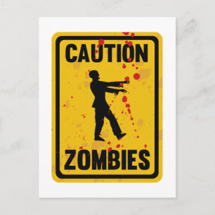 Carte Postale Attention Zombies