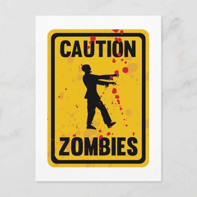 Carte Postale Attention Zombies (Devant)