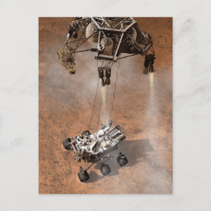 Carte Postale Atterrissage du Rover Curiosity sur la surface mar