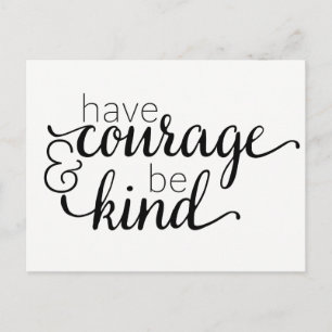 Carte Postale Attitude Courage Vie Motivation Typographie