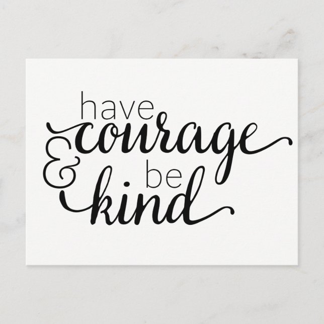 Carte Postale Attitude Courage Vie Motivation Typographie (Devant)