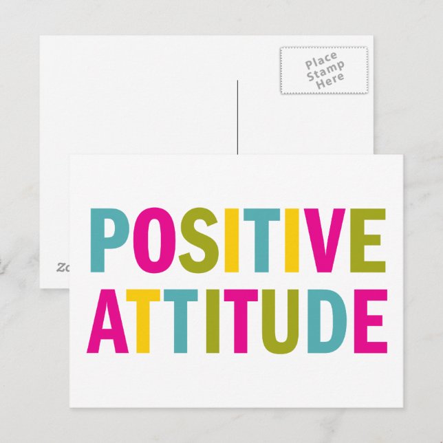 Carte Postale Attitude positive dans les couleurs vives (Devant / Derrière)