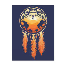 Carte postale attrape-rêves éléphant