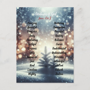 Carte Postale Attributs de Dieu Noël Jours d'hiver