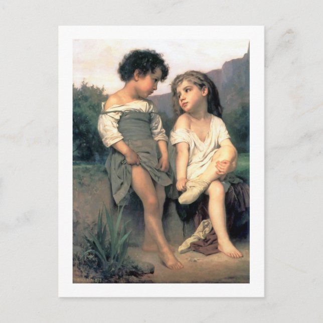 Carte Postale Au bord du ruisseau, Bouguereau (Devant)