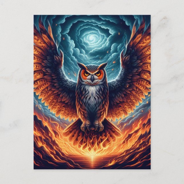 Carte Postale Au-dessus et au-dessous - Wise Owl Art (Devant)
