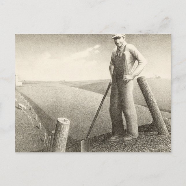 Carte Postale Au printemps par Grant Wood (Devant)