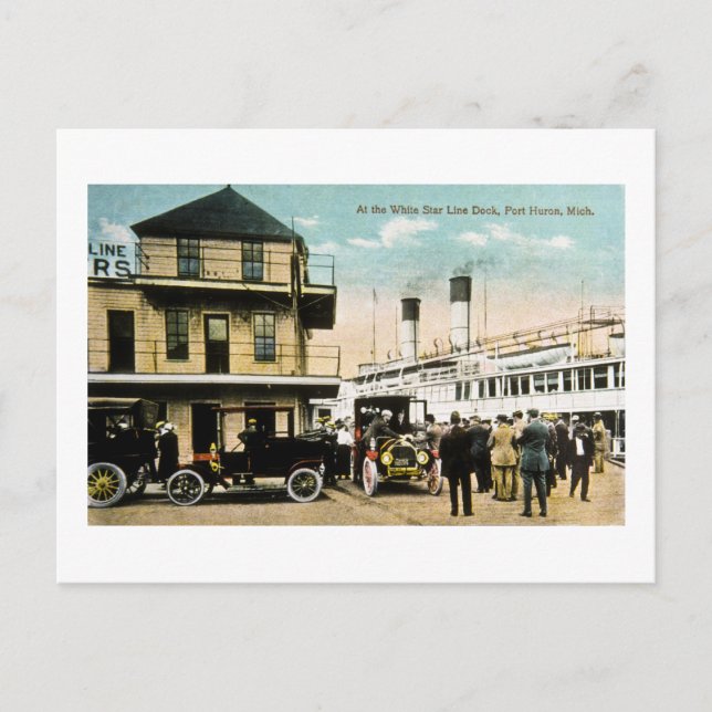 Carte Postale Au quai White Star Line, Port Huron, MI (Devant)
