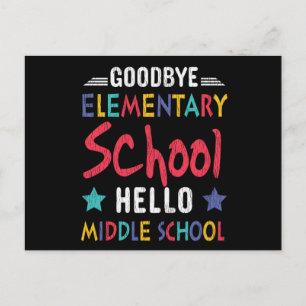 Carte Postale Au revoir école primaire Bonjour enfants du collèg