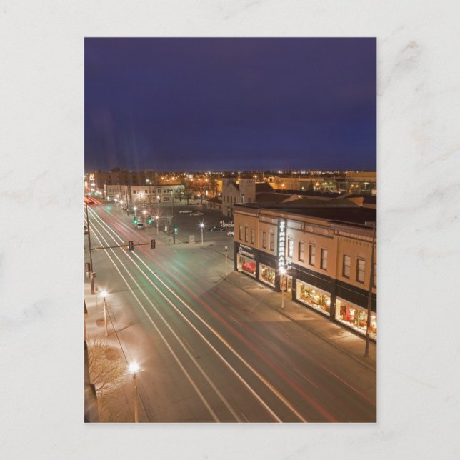 Carte Postale Aube sur Main Street de Bismarck, Dakota du Nord (Devant)