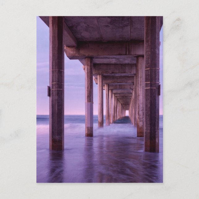 Carte Postale Aube Violette À Scripps Pier (Devant)