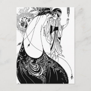 Carte Postale Aubrey Beardsley La jupe du paon Art nouveau