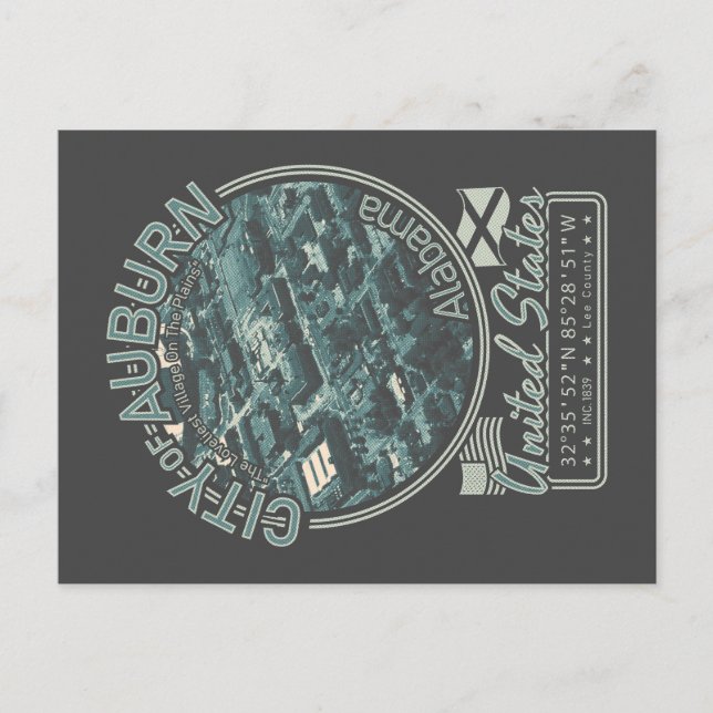 CARTE POSTALE AUBURN ALABAMA - ALABAMA CITYSCAPE OISEAUX VUE (Devant)