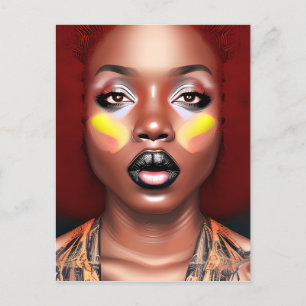 Carte Postale Auburn Queen Orange Brown Cheveux Black Melanin Af