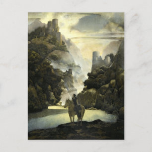 Carte Postale Aucassin cherche Nicolette par Maxfield Parrish