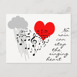 Carte Postale Aucune pluie ne peut arrêter le coeur chanteur drô